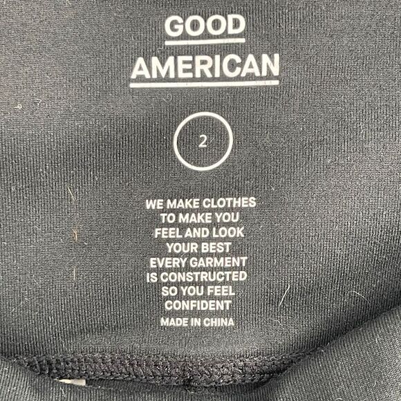 Good American High Rise Side Sheer  Mesh Athletic Black Leggings Size 2 - Picture 5 of 7